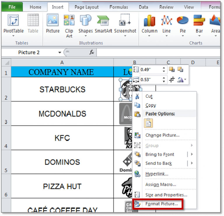 Khóa hình ảnh trong Excel Cell?
