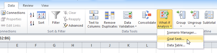 Sử dụng Goal Seek trên excel