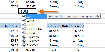 Tạo một chức năng cơ bản trong excel