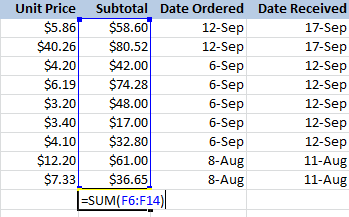 Tạo một chức năng cơ bản trong excel