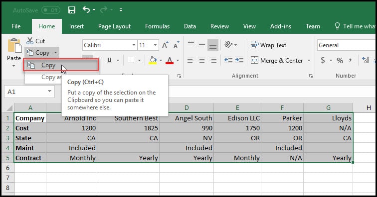 Cách chuyển các cột Excel thành hàng