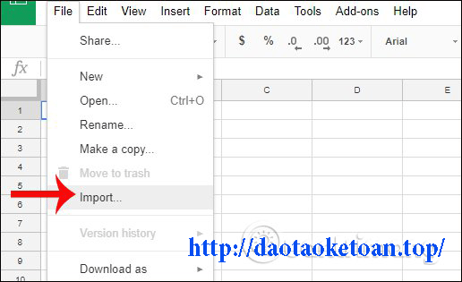 Cach chuyen file Excel sang Google Sheets
