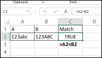 Cách so sánh hai ô trong Excel
