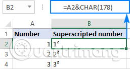Cách viết chỉ số trên, chỉ số dưới trong Excel