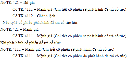 Kế toán trả cổ tức bằng cổ phiếu – Mệnh giá hay thị giá